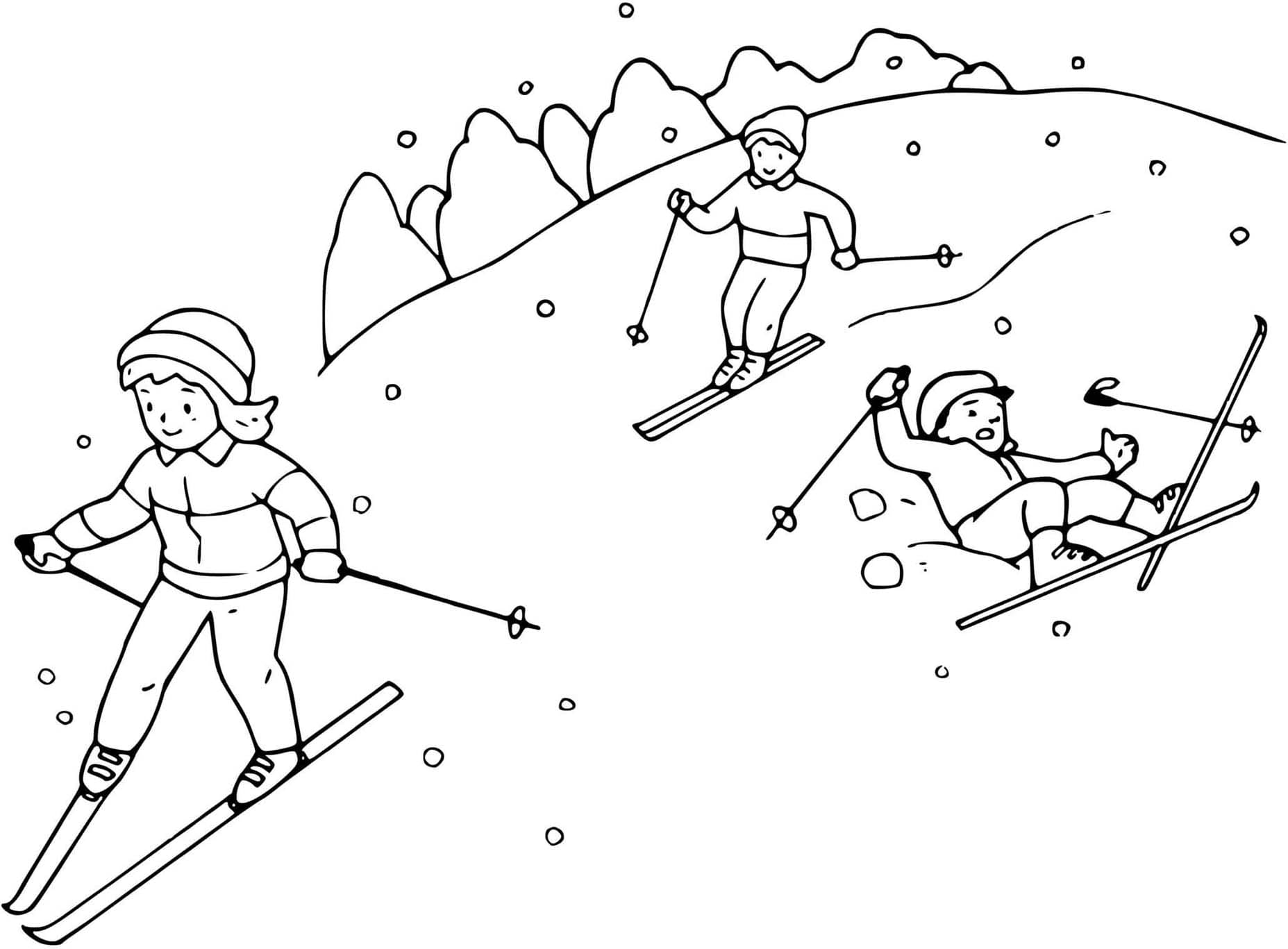 Coloriage Dessiner Ski 4