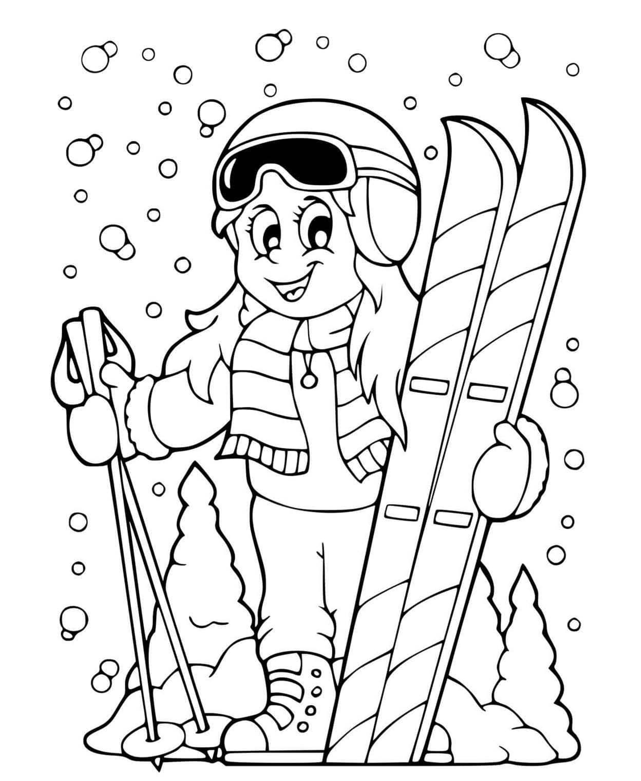Coloriage Dessiner Ski 5