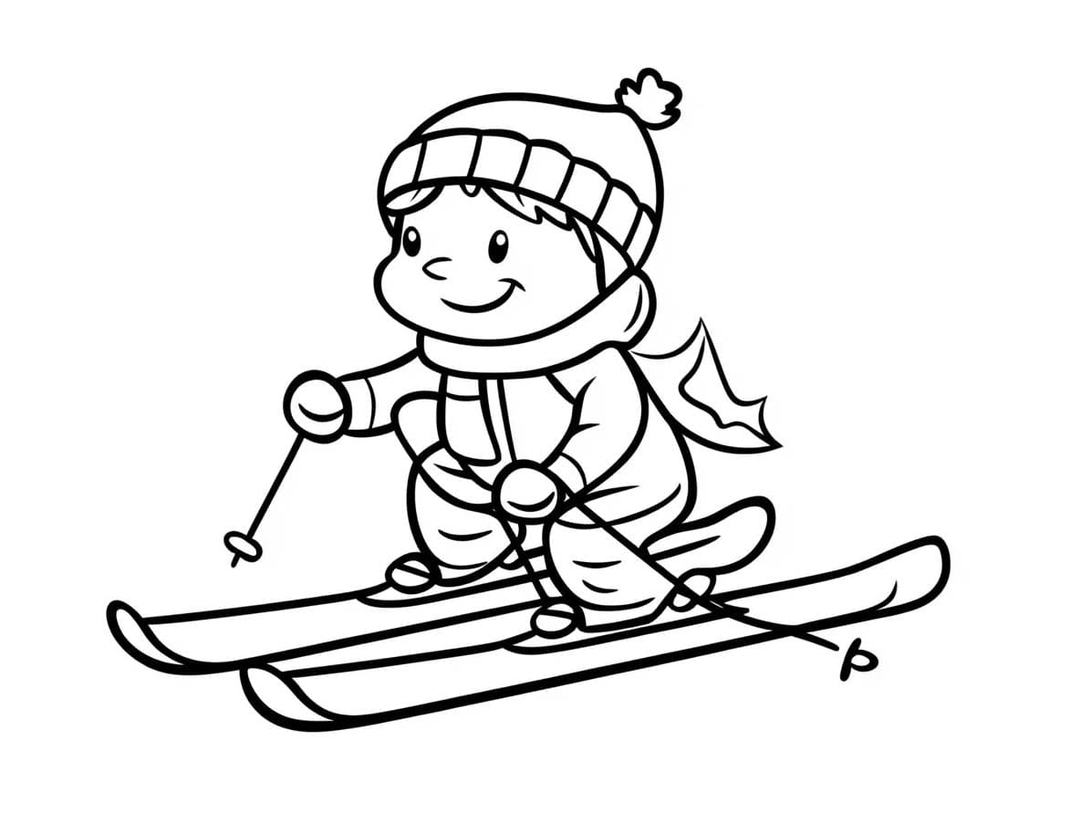 Coloriage Dessiner Ski basique