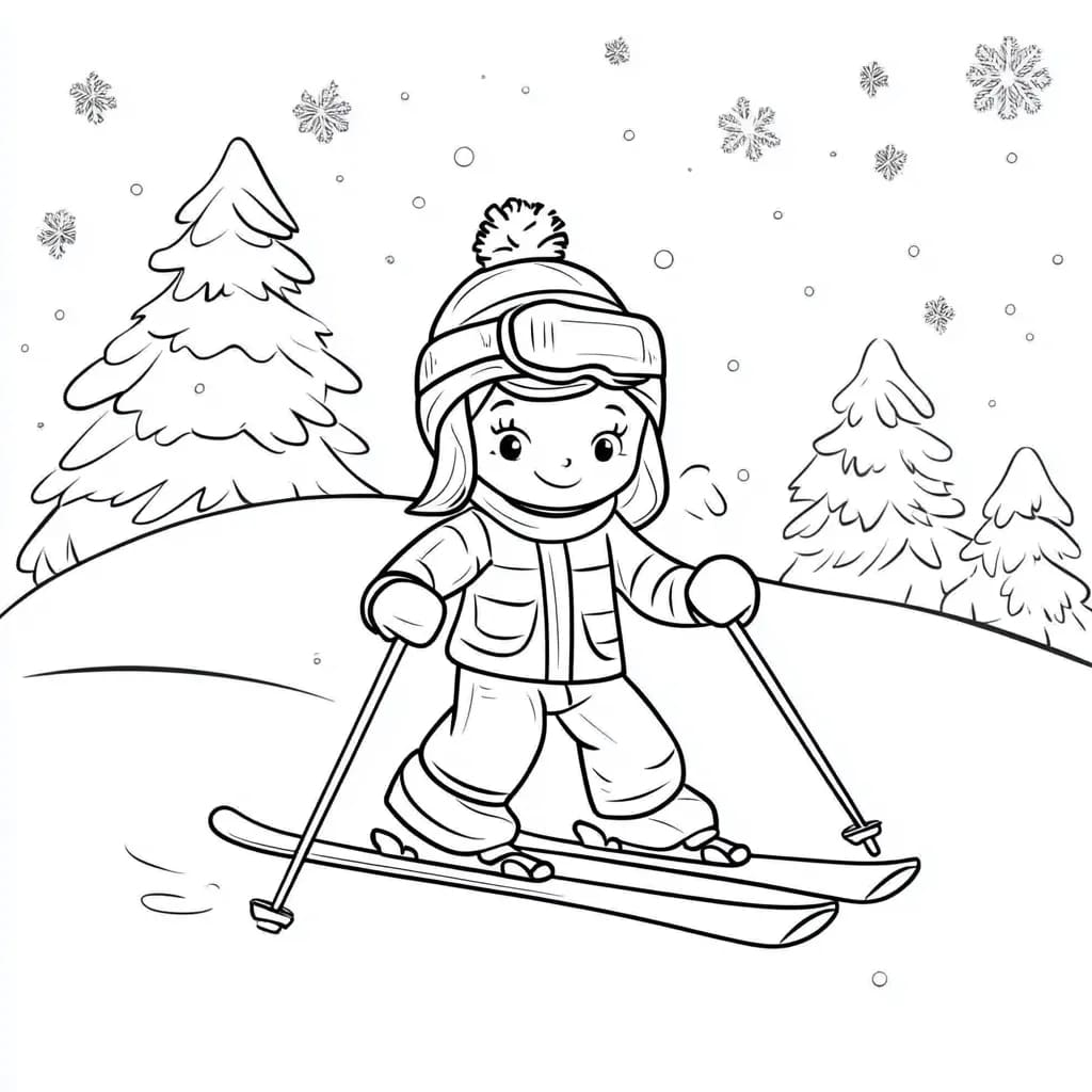 Coloriage Dessiner Ski imprimable