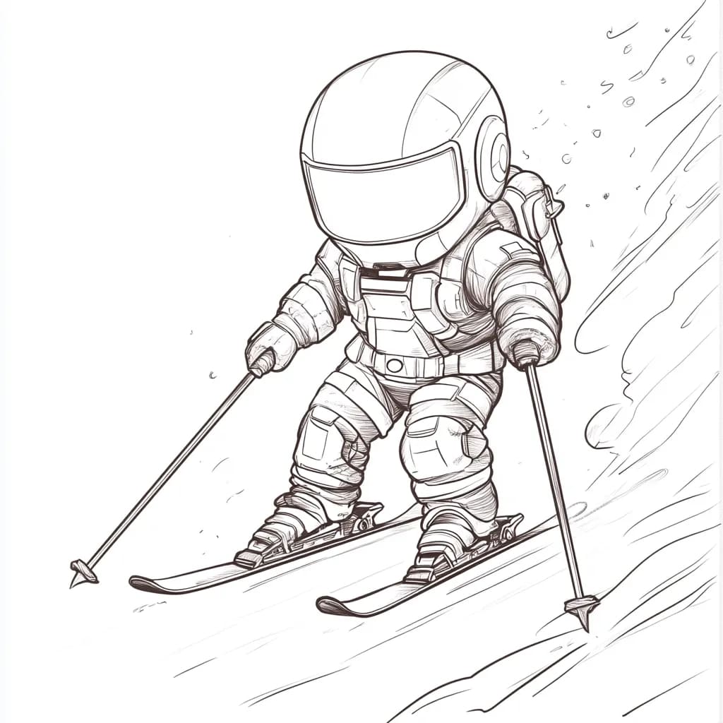 Coloriage Dessiner Ski imprimable pour les enfants