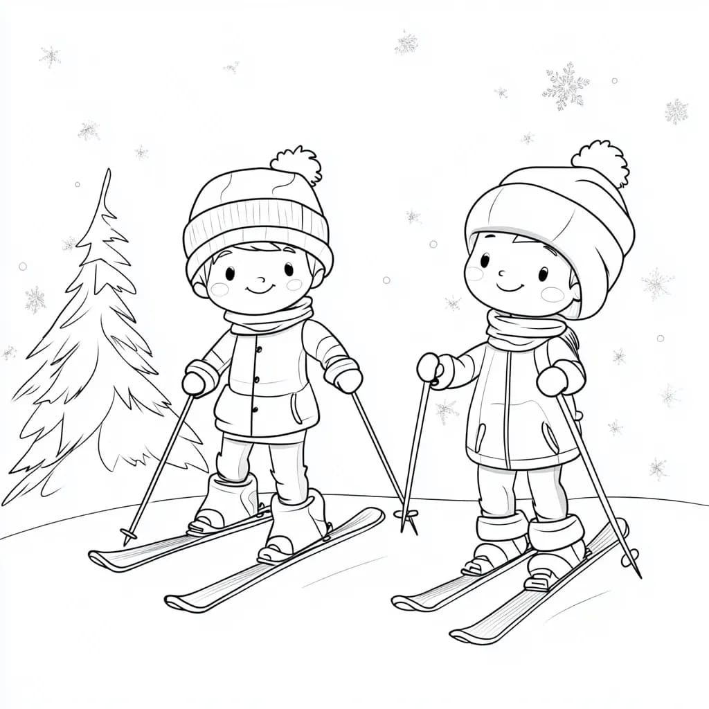Coloriage Dessiner Ski imprimer