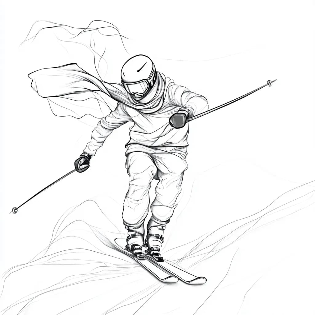 Coloriage Dessiner Ski très basique