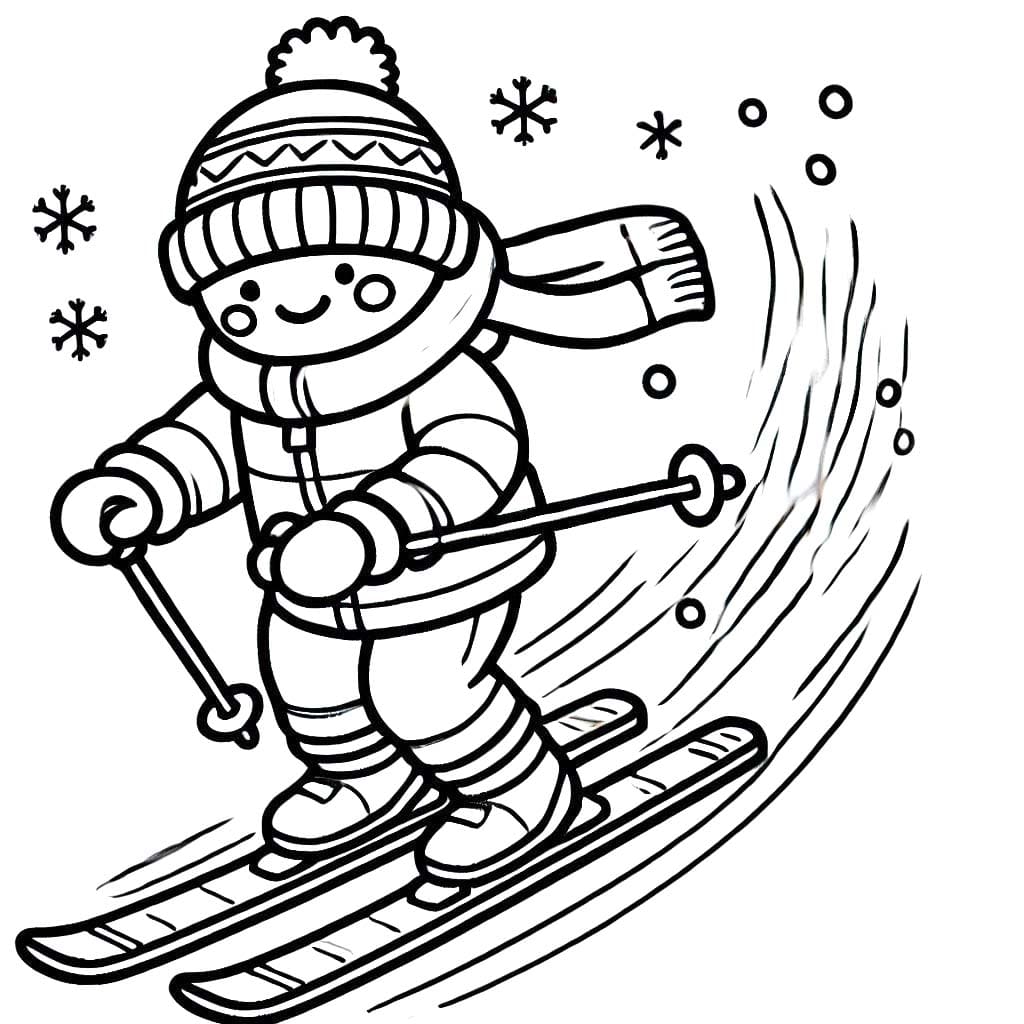Coloriage Dessiner Ski très simple