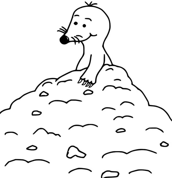 Coloriage Dessiner Taupe chez enfants
