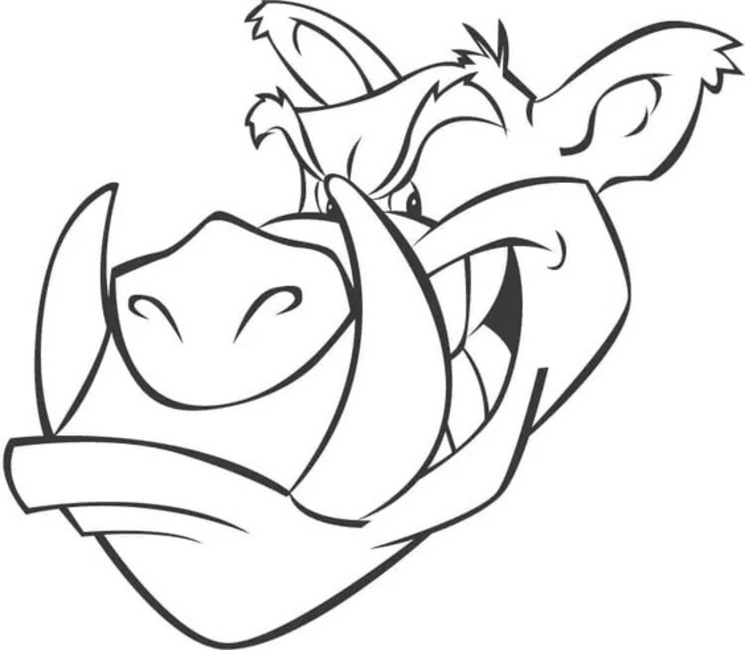 Coloriage Dessiner tête de sanglier