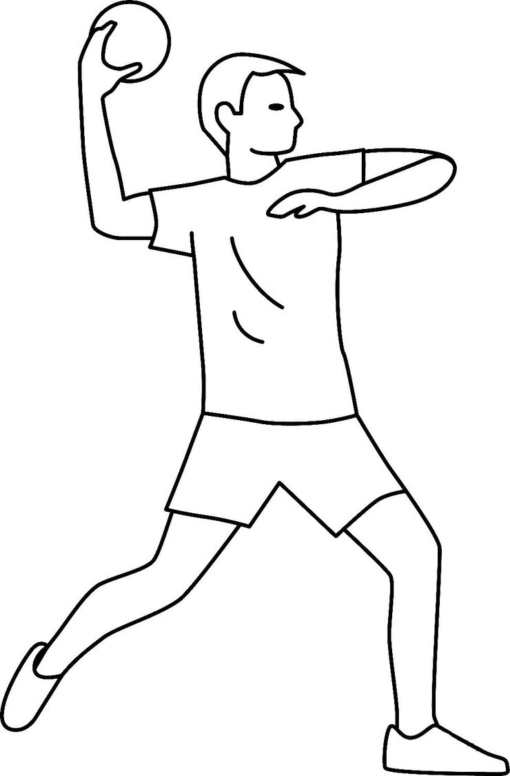 Coloriage Dessiner un joueur de handball