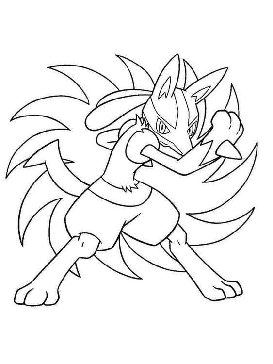 Coloriage Dessinez Lucario fort