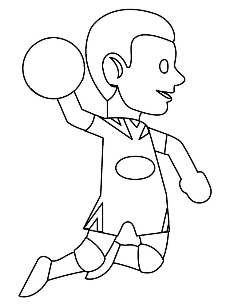Coloriage Garçon joue au handball
