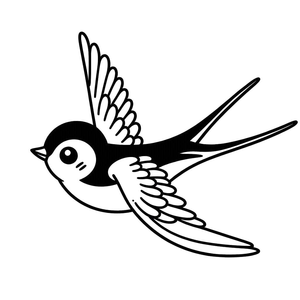 Coloriage Hirondelle 3