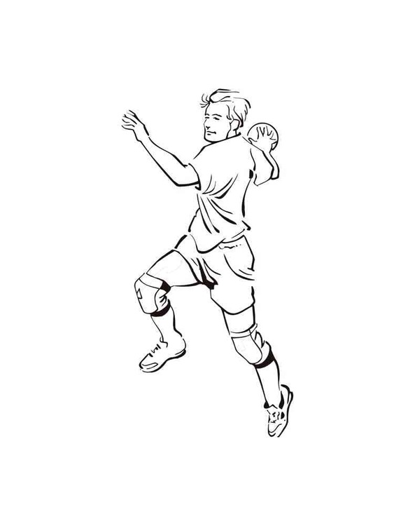 Coloriage Homme joue au handball