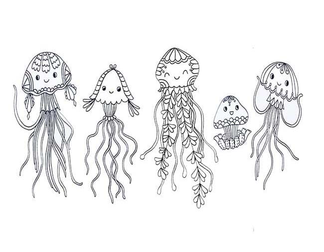 Coloriage Image de méduse pour les enfants