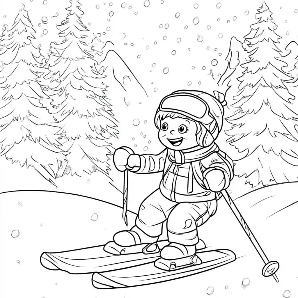 Coloriage Image de Ski