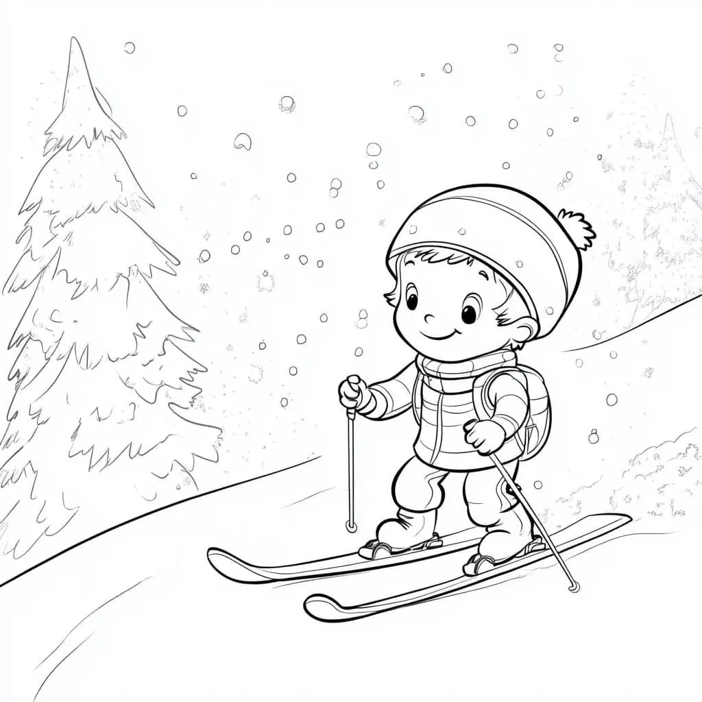 Coloriage Image de Ski gratuite