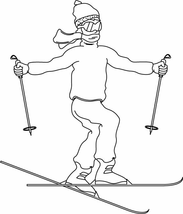 Coloriage Image de Ski imprimable