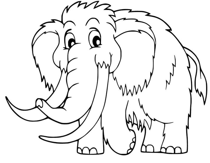 Coloriage Image Mammouth mignon
