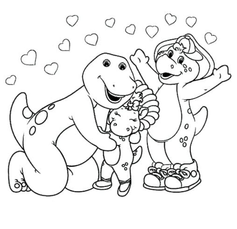 Coloriage Imager Barney et ses amis heureux