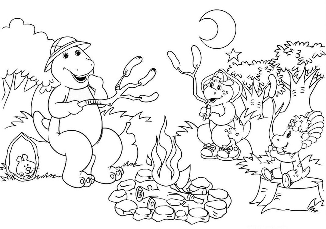 Coloriage Imager Barney et ses amis simple