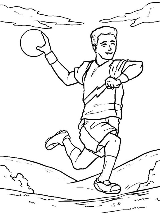 Coloriage Jouer au handball