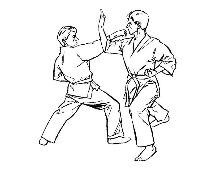 Coloriage Judo chez les enfants