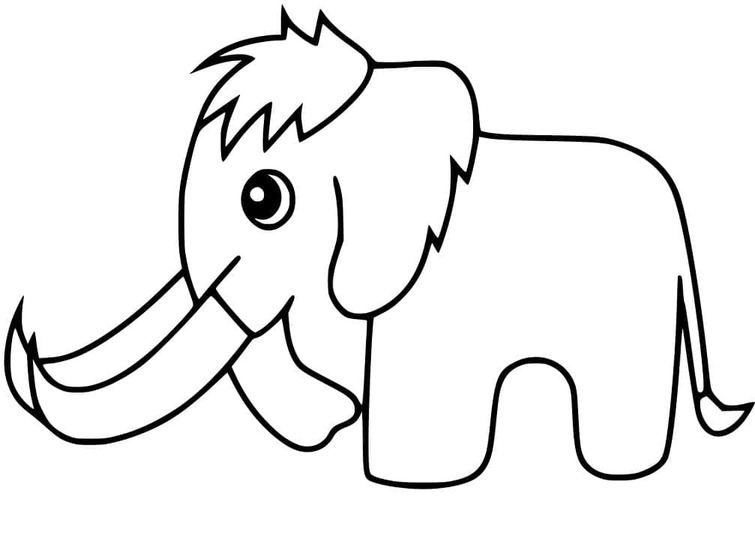 Coloriage Mammouth chez enfant