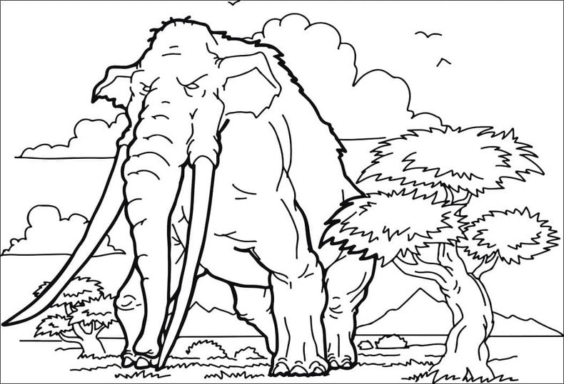 Coloriage Mammouth gratuite