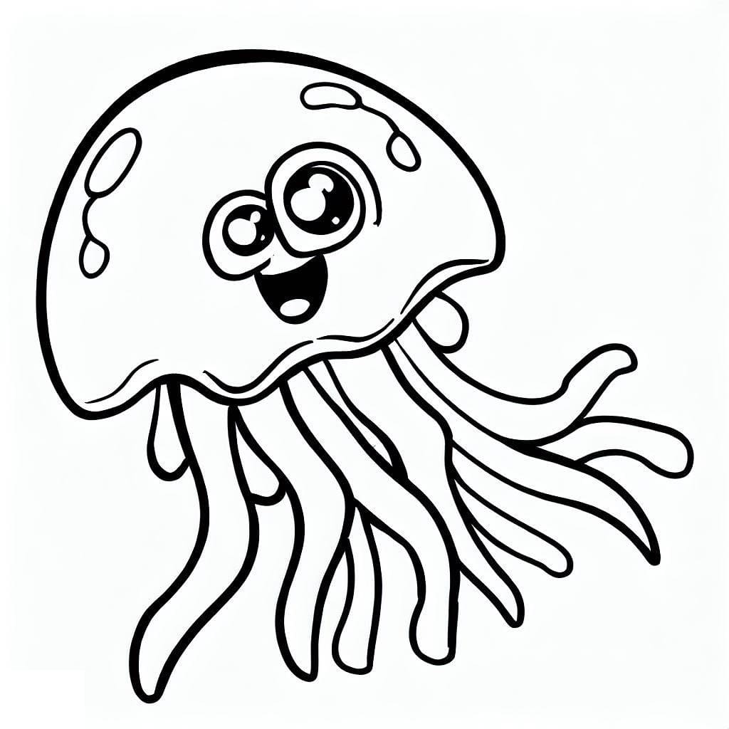 Coloriage Méduse 3