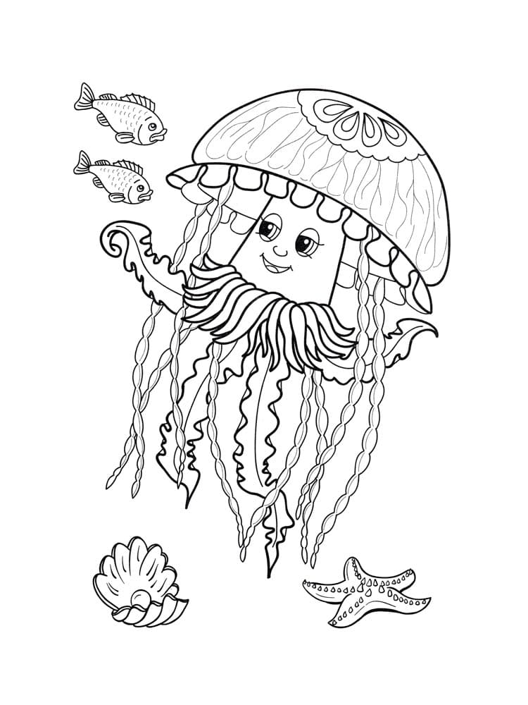 Coloriage Méduse gratuite pour les enfants