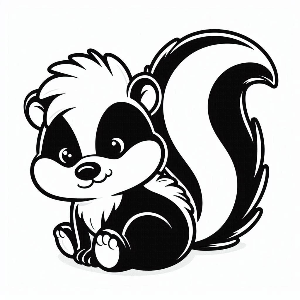 Coloriage Mouffette mignon