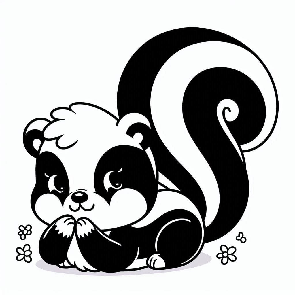 Coloriage Mouffette très mignon