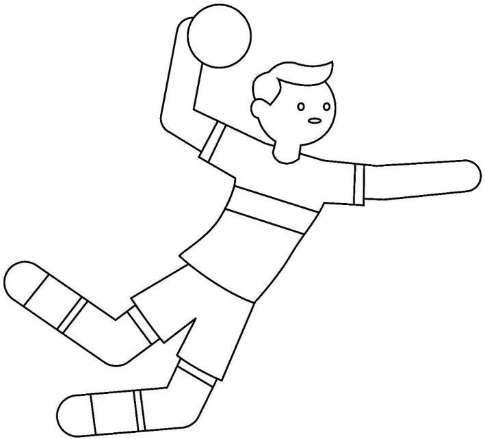 Coloriage Personne jouant au handball