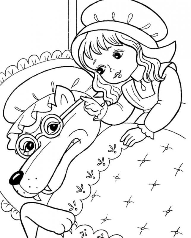 Coloriage Petit Chaperon Rouge à imprimer