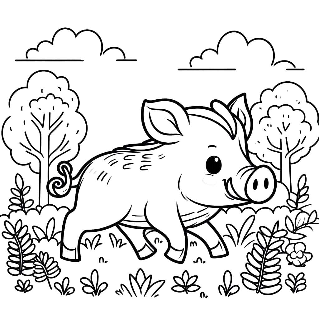 Coloriage Sanglier 3