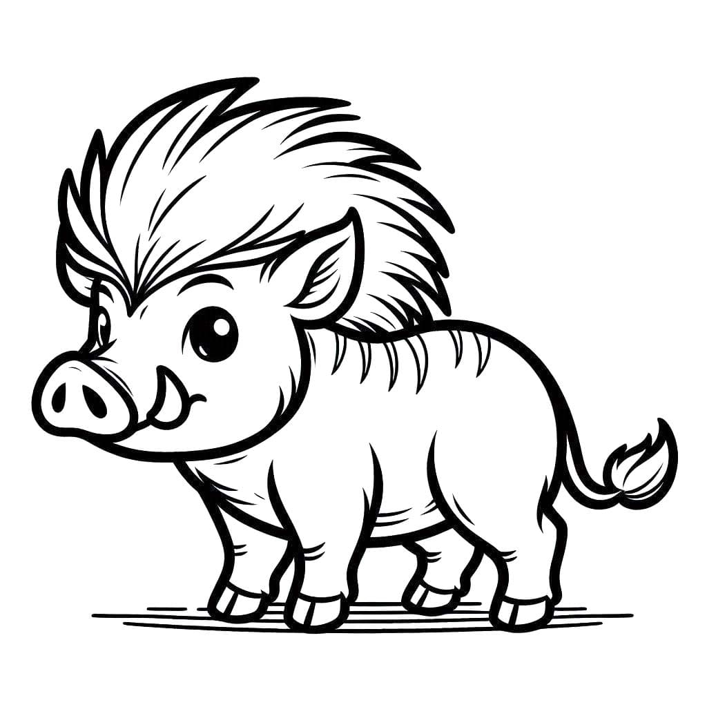 Coloriage Sanglier 4