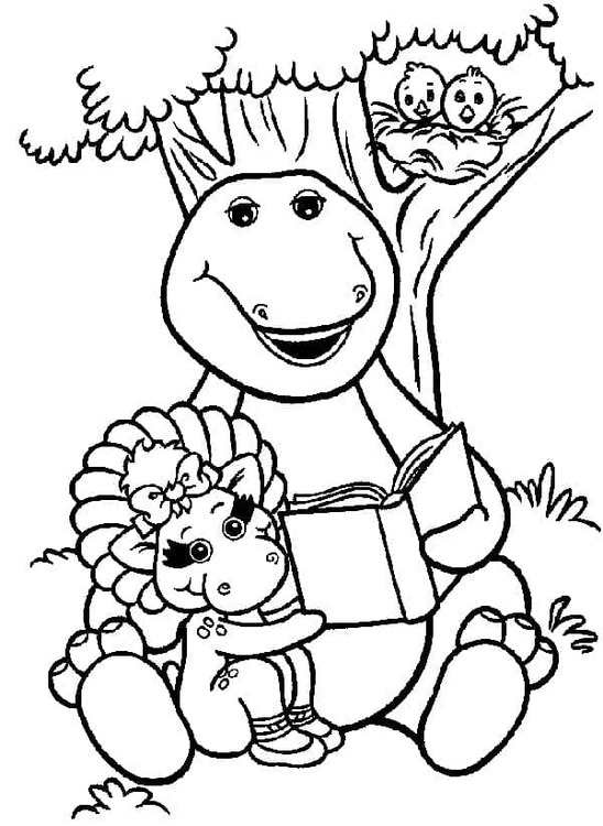 Coloriage Très simple Barney et ses amis