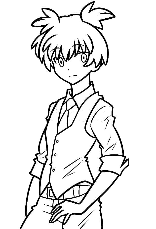 Coloriage Assassination Classroom basique chez les enfants