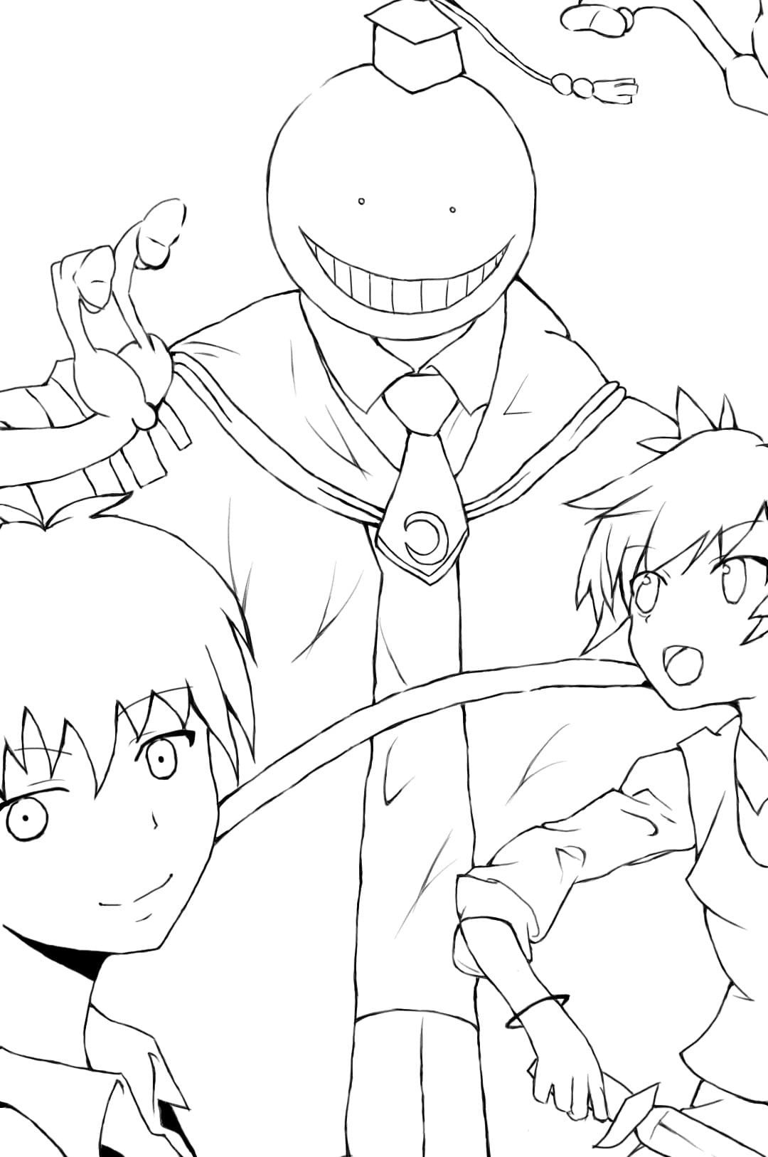 Coloriage Assassination Classroom facile chez les enfants