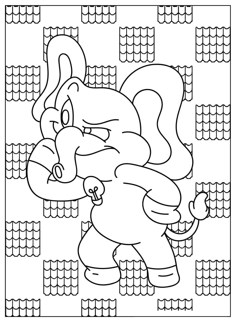 Coloriage Bubba Bubbaphant simple chez les enfants