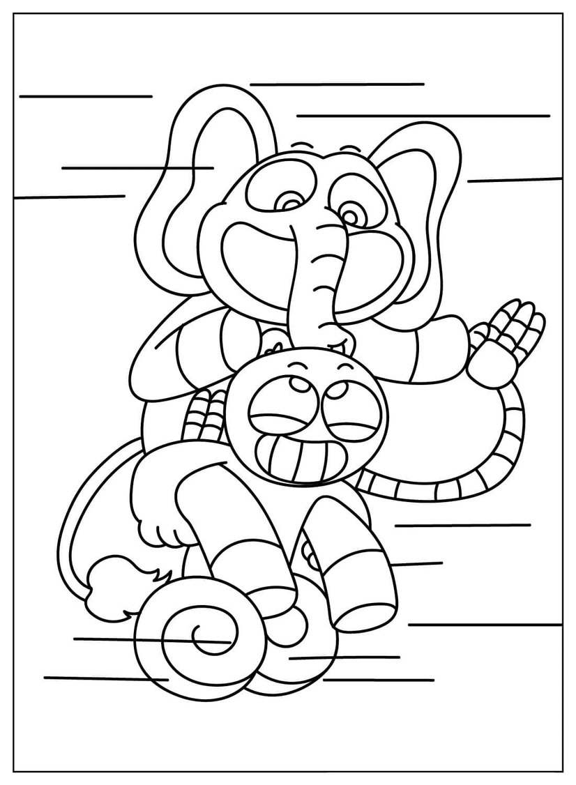 Coloriage Bubba Bubbaphant simple gratuite
