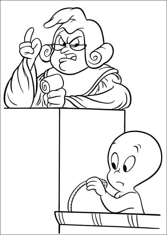 Coloriage Casper chez les enfants