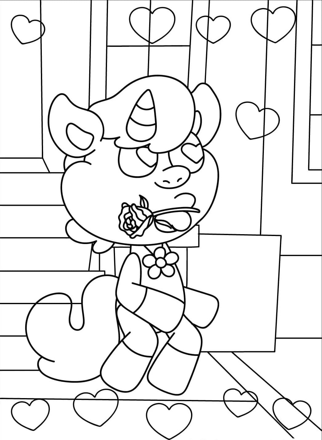 Coloriage CraftyCorn facile chez les enfants