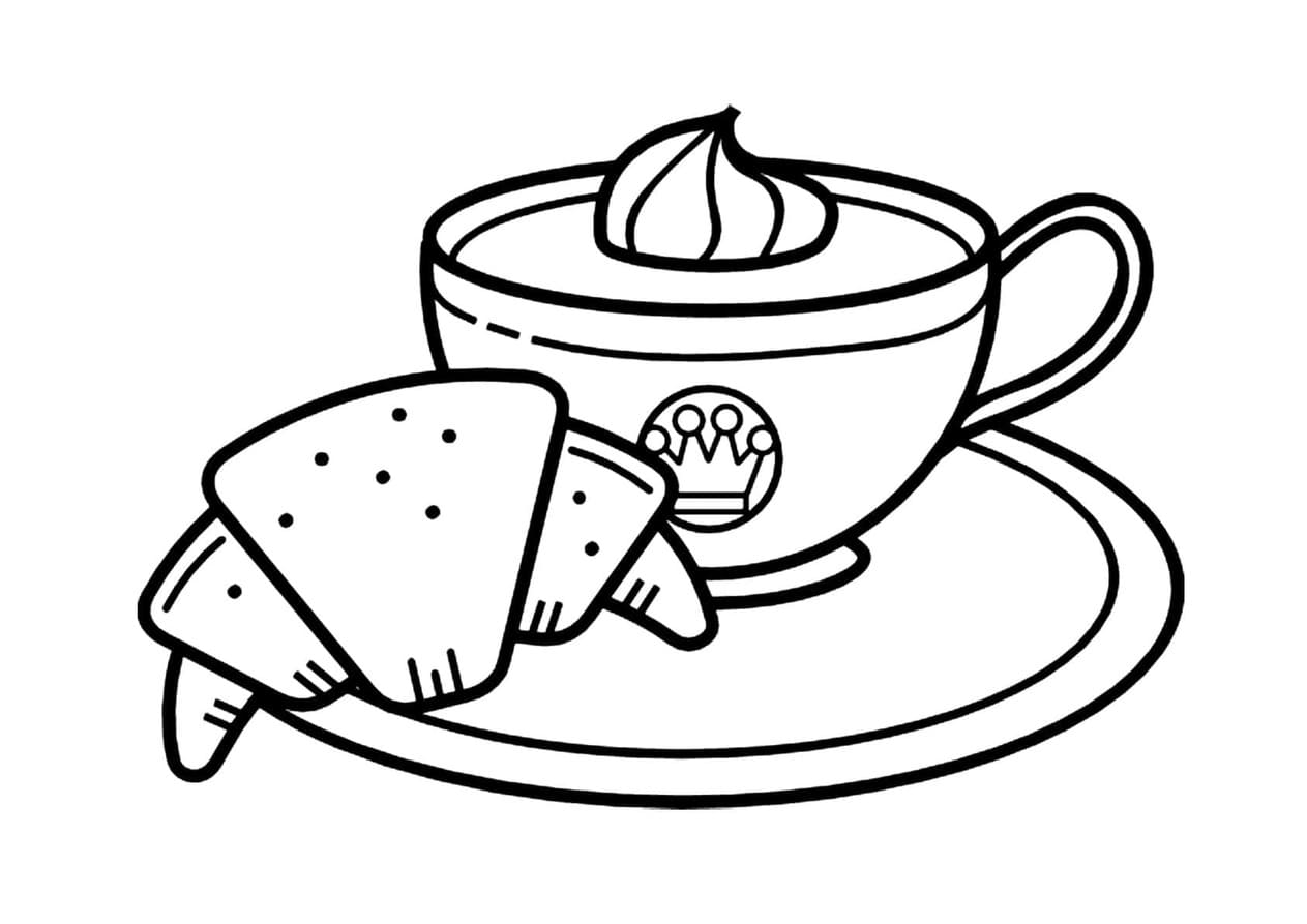 Coloriage Croissant très facile