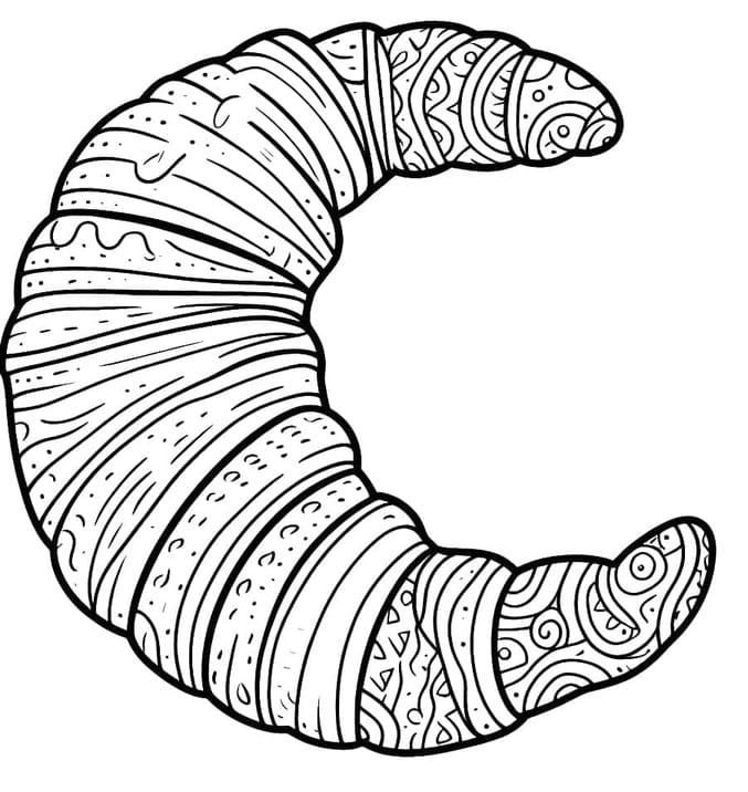 Coloriage Croissant très simple