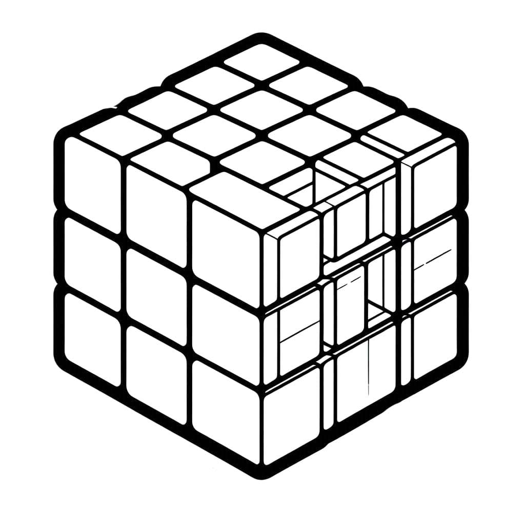 Coloriage Dessin Rubik imprimable