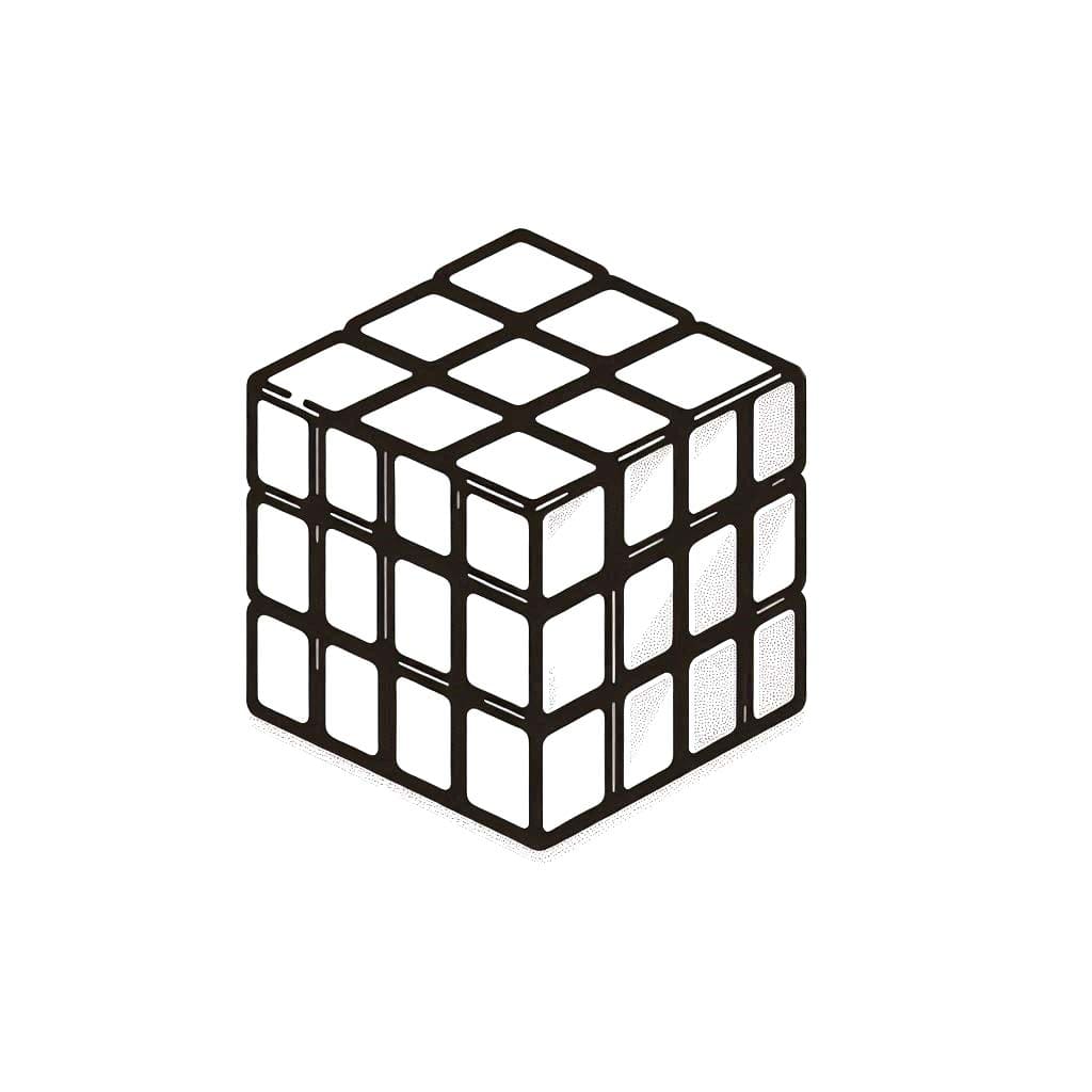 Coloriage Dessin Rubik imprimable gratuite