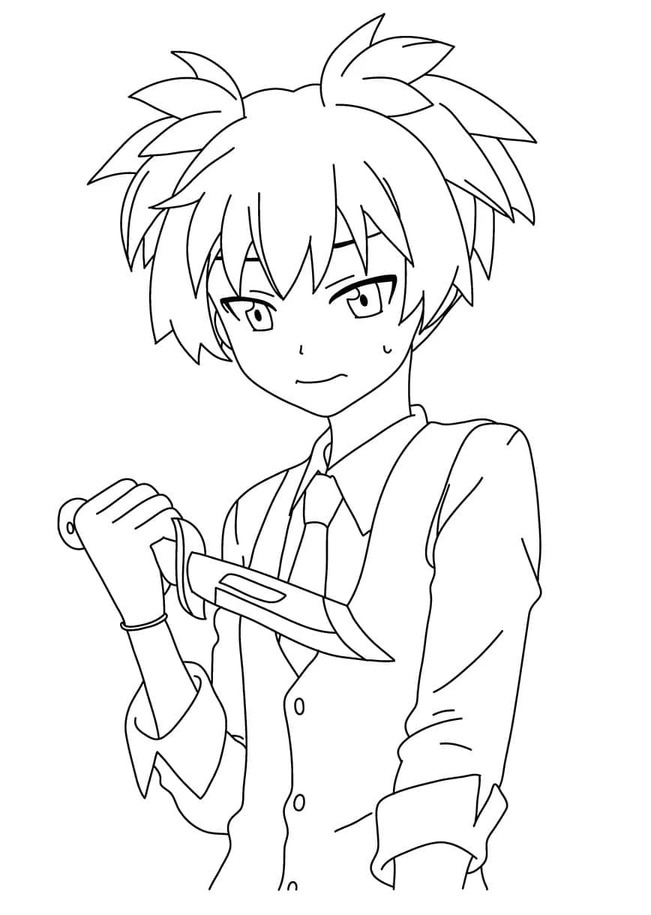 Coloriage Dessiner Assassination Classroom basique chez les enfants