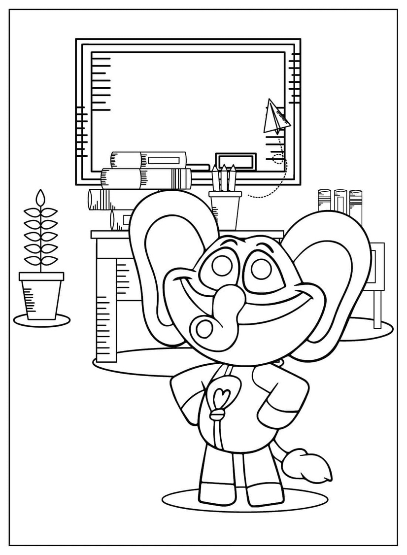 Coloriage Dessiner Bubba Bubbaphant simple chez les enfants