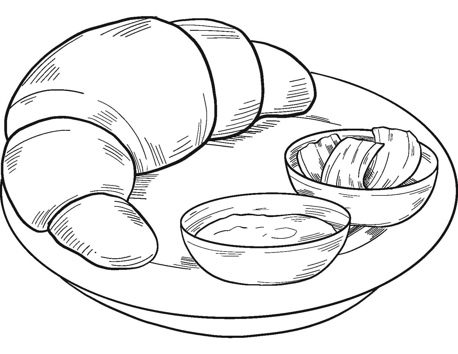 Coloriage Dessiner Croissant très basique