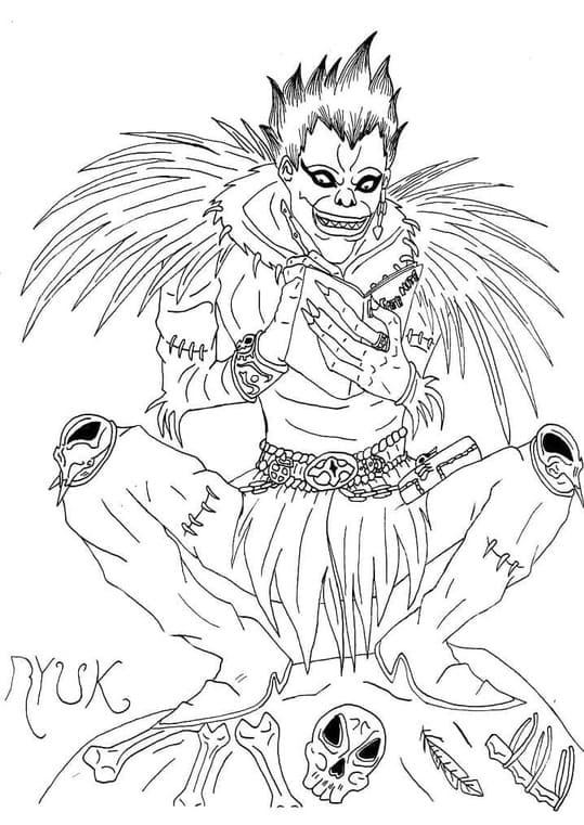 Coloriage Dessiner Death Note effrayant
