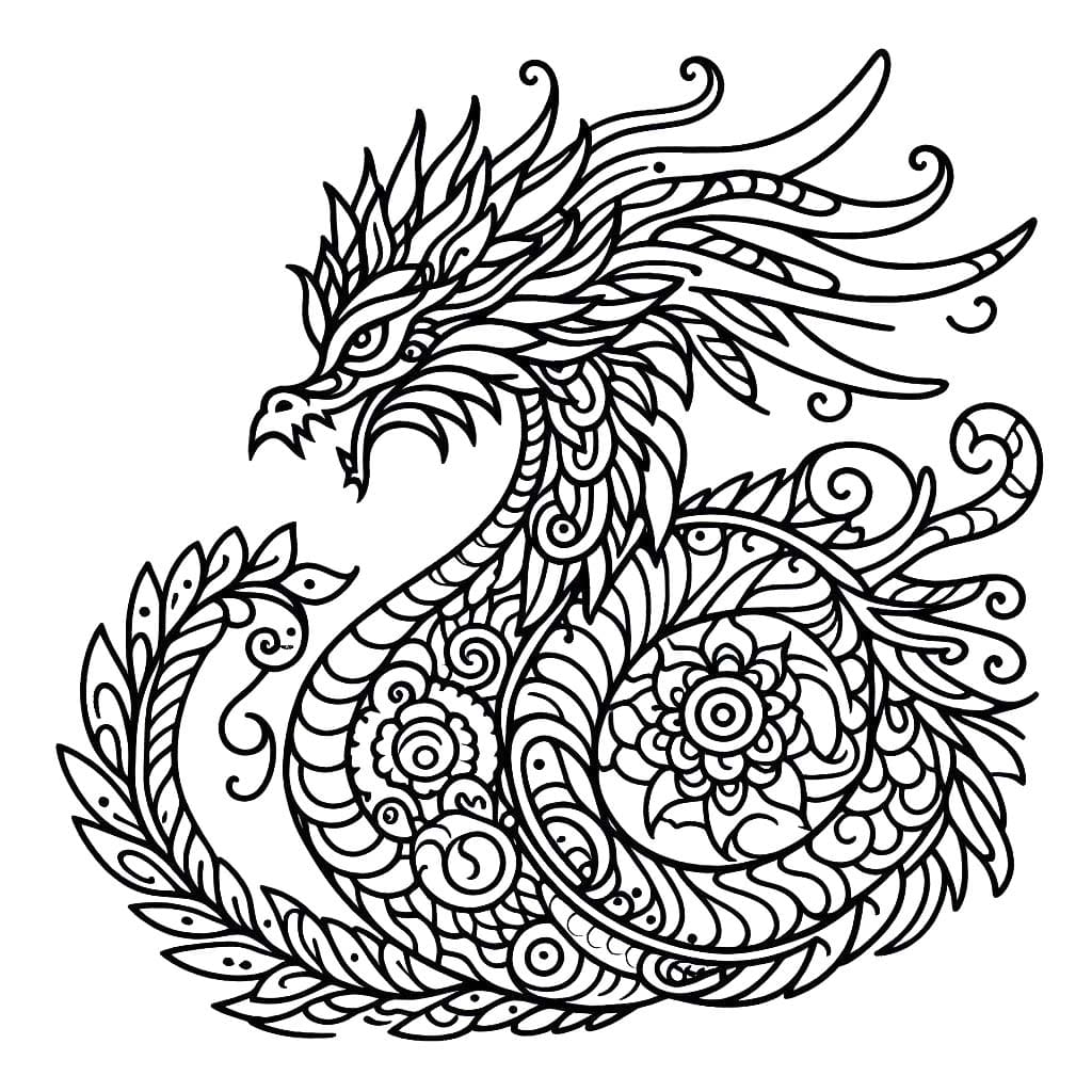 Coloriage Dessiner Image Mandala Dragon